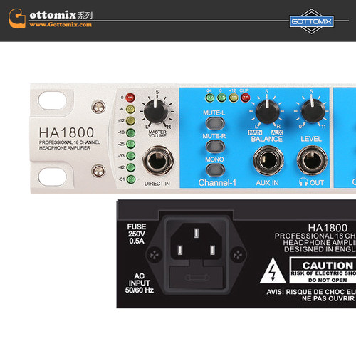 歌图Gottomix HA1800 18路录音棚耳机放大器耳分耳放
