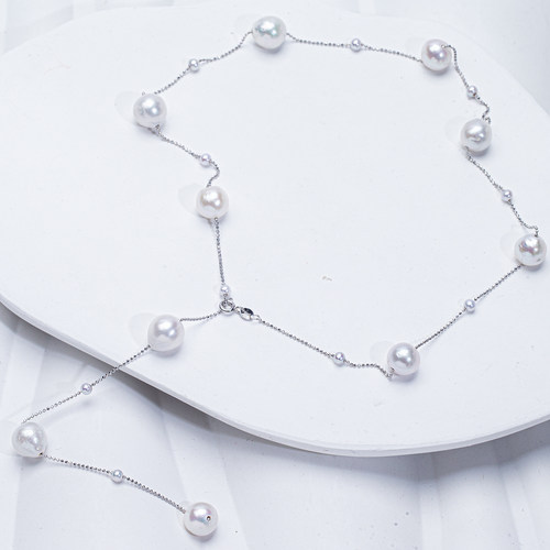 【双十一第③弹】皱皮巴洛克满天星60cm纯银毛衣链