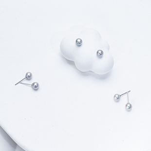 【小钢炮】天然淡水真多麻色5-6mm近正圆空姐耳钉