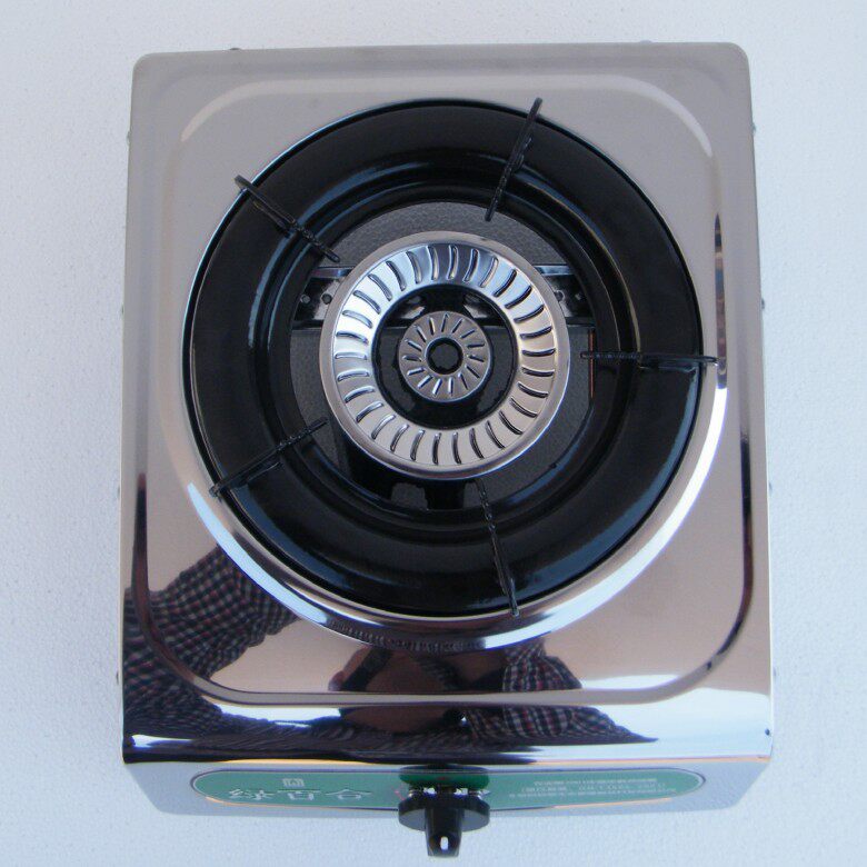 沼气灶绿百合不锈钢加重加厚单灶农村专用灶家用粪便发酵气体配件