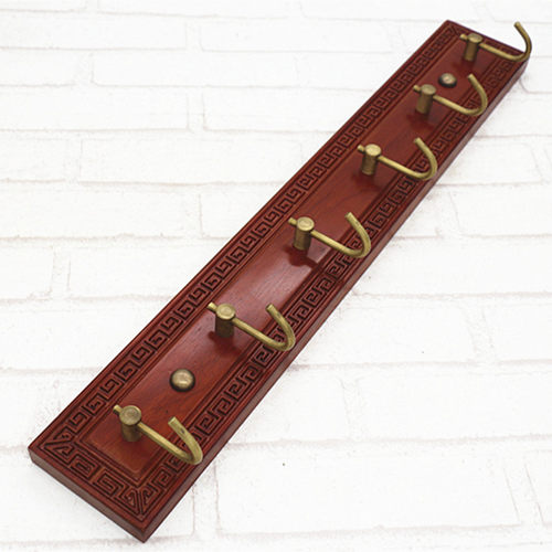 中式花梨玄关收纳挂衣钩