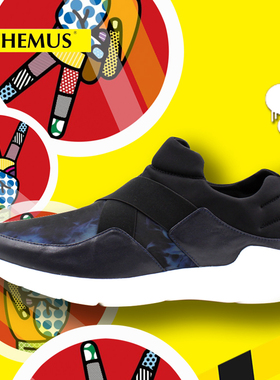 THEMUS潮牌嘻哈运动牛皮休闲鞋时尚反光套脚厚底男鞋 A1720-K63