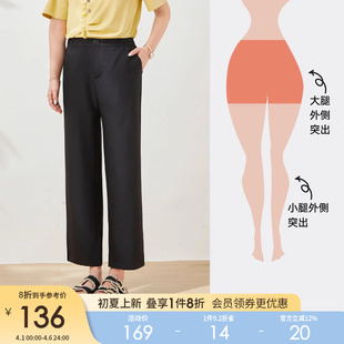新款 胖mm2026夏季 女装 九分侧开衩西装 休闲裤 高腰修身 采多宝大码