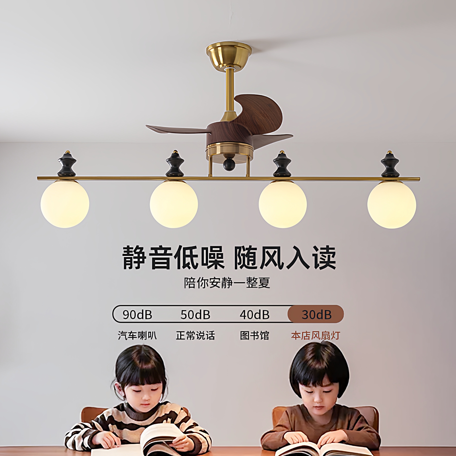 美式中古风餐厅风扇灯复古吧台灯