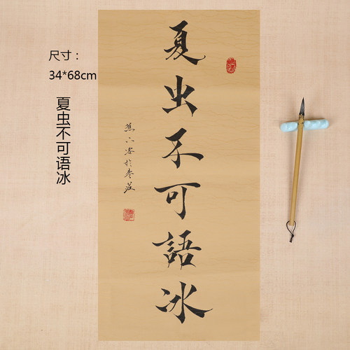 夏虫不可语冰可自由定制庄子集释名言警句手写毛笔软笔书法装裱