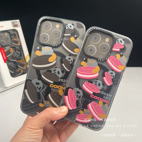 15Pro可可抱手机壳清cang~kickpop适用于苹果15Pro保护套磁吸magsafe防摔创意iphone15promax曲奇熊猫款
