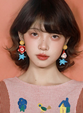 西迟原创设计女暗黑艺术风耳环