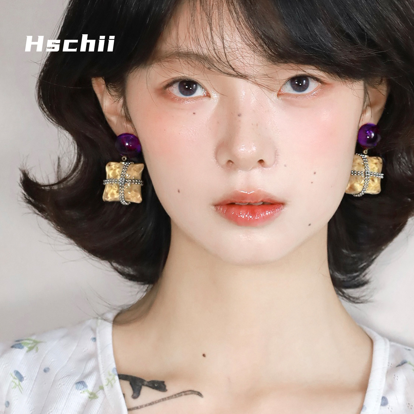 西迟水波纹包包耳环女气质百搭原创设计小众高级感耳钉耳饰耳夹