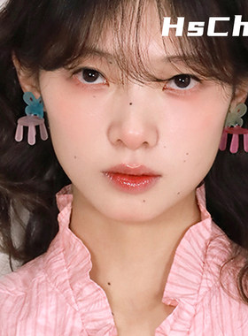 法式气质清新少女可可爱爱耳环