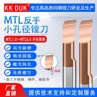走心机车床 钨钢小孔镗刀微小径内孔镗刀 MTL不锈钢用合金小膛刀