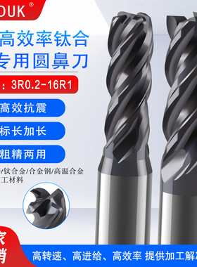 钛合金高温合金难加工材料抗震高效率专用涂层圆鼻铣刀1R0.2-16R1