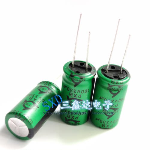 100V330UF 100V 韩国三莹PXB 长寿命 耐高温 音频 电解电容 16*31