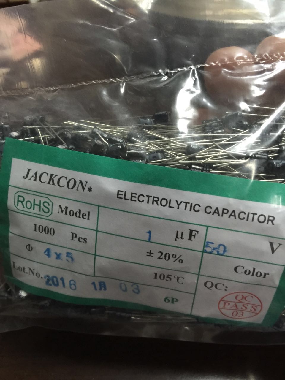 50v1uf  1uf50V全新 优质电容 铝电解电容器 体积4x5mm 25元/K