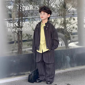 帅气儿童条纹西服韩版 男童西装 新款 2026春季 炸街休闲洋气外套 套装
