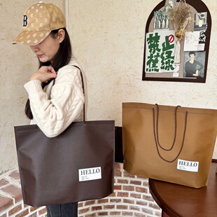 无纺布服装店手提袋子用女装袋包装购物礼品肩背加长手提定制logo