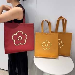 袋包装 店手提袋用女装 定制logo购物礼品袋衣物 花朵无纺布服装 时尚