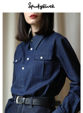 Spunky River |日本冈山牛仔衬衣面料 女士猎装衬衣 柔软厚实