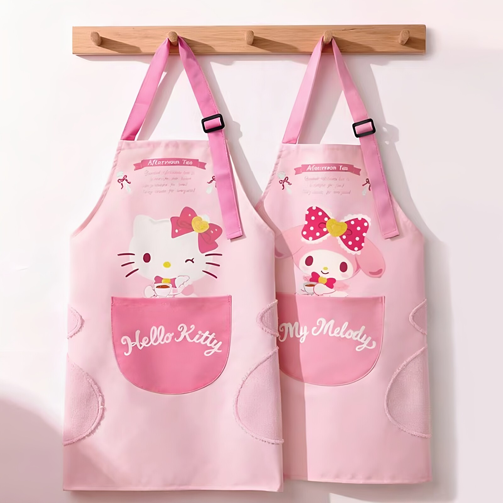 三丽鸥helloKitty围裙厨房家用可擦手防水防油可爱做饭服衣罩kt猫
