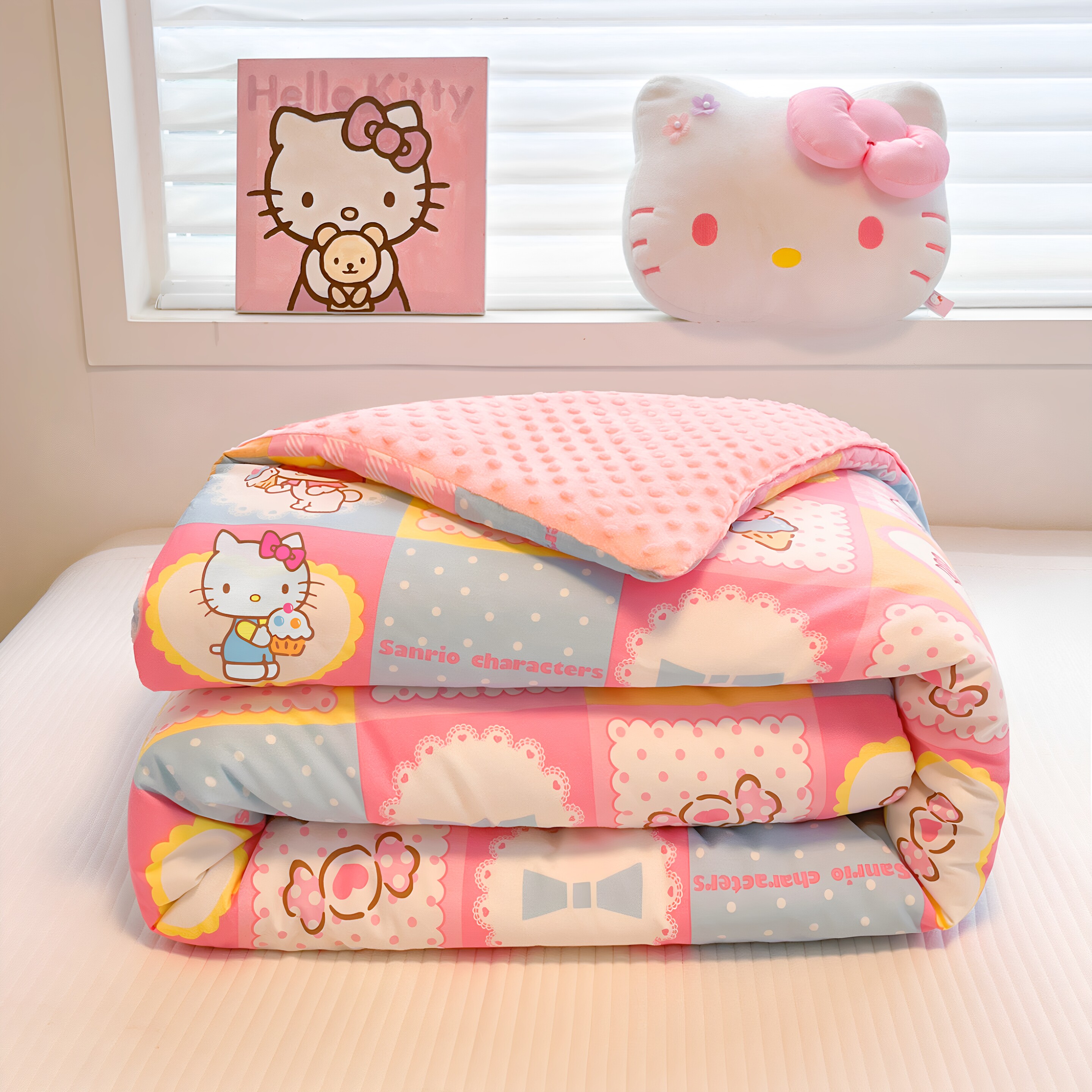 三丽鸥helloKitty秋冬棉被A类床上用品冬季厚豆豆被被芯儿童亲肤