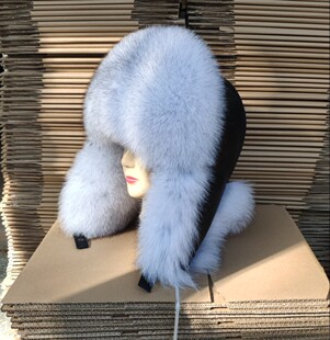 男女款貉子毛护耳雷锋帽狐狸毛真皮秋冬户外保暖东北滑雪旅游骑行