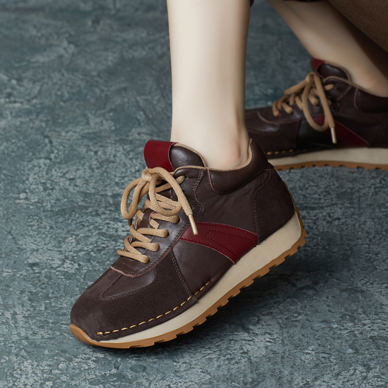 复古款德训鞋软底高帮真皮阿甘鞋