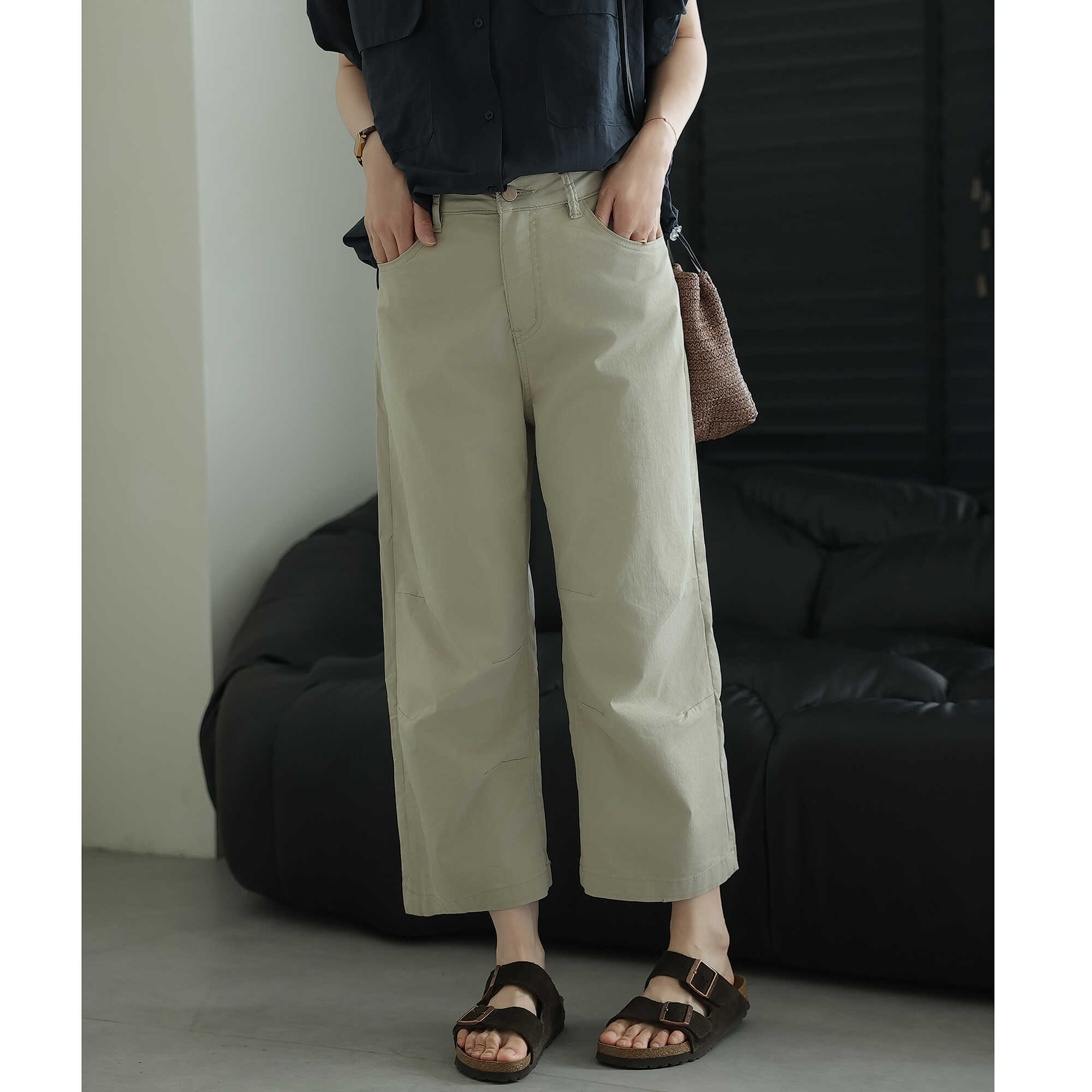 阔腿裤八分薄夏季宽松百搭显瘦