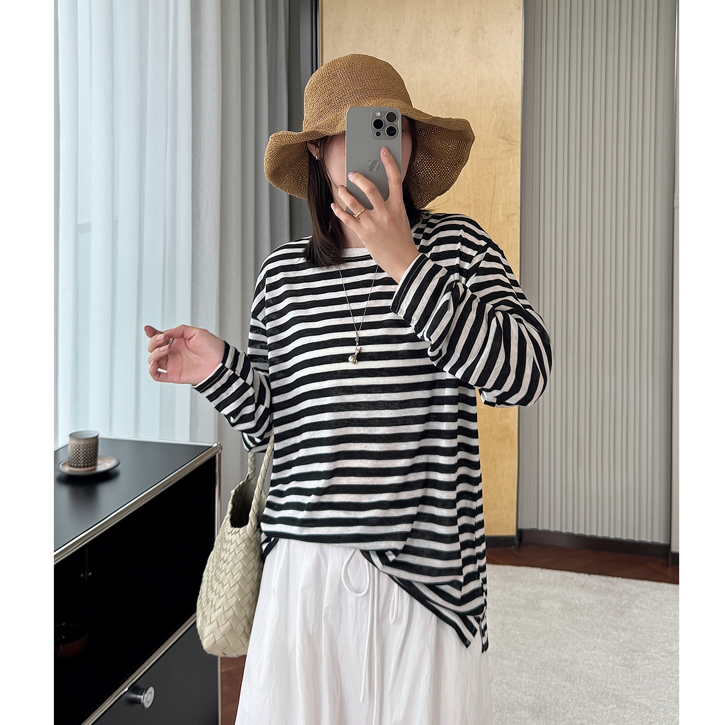 夏季新款套头条纹撞色百搭防晒衣