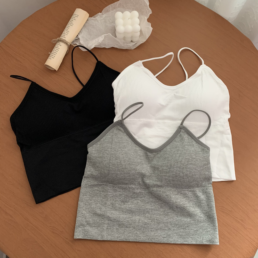 Real shot real price Korean version versatile back no trace slim bottom strap bra vest