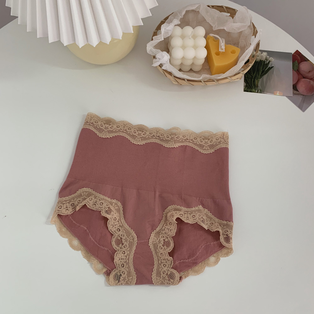 Real shot real price Korean version mid waist abdominal underwear women's buttocks lift thin waist waist small belly high waist waist waist pants