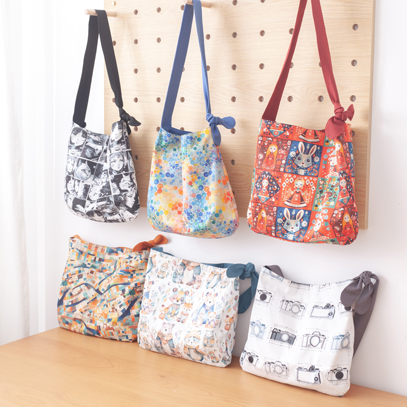 免裁剪手工自制diy材料包 单肩随行包 手作缝纫布艺 视频制作教程