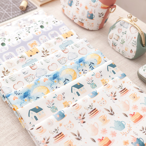 高品质全棉8安印花细帆布 A26 手工diy布料 布艺手作包包抱枕面料