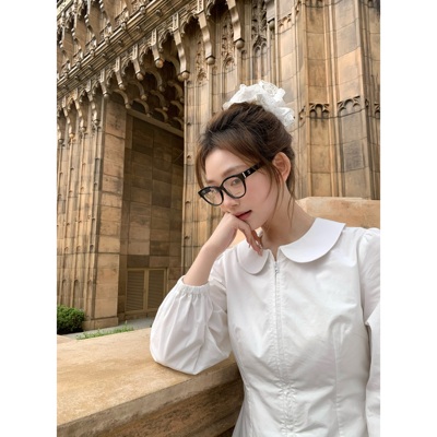 BBen 乖甜圣女 彼得潘领衬衫女春秋2025早春新款设计感法式上衣