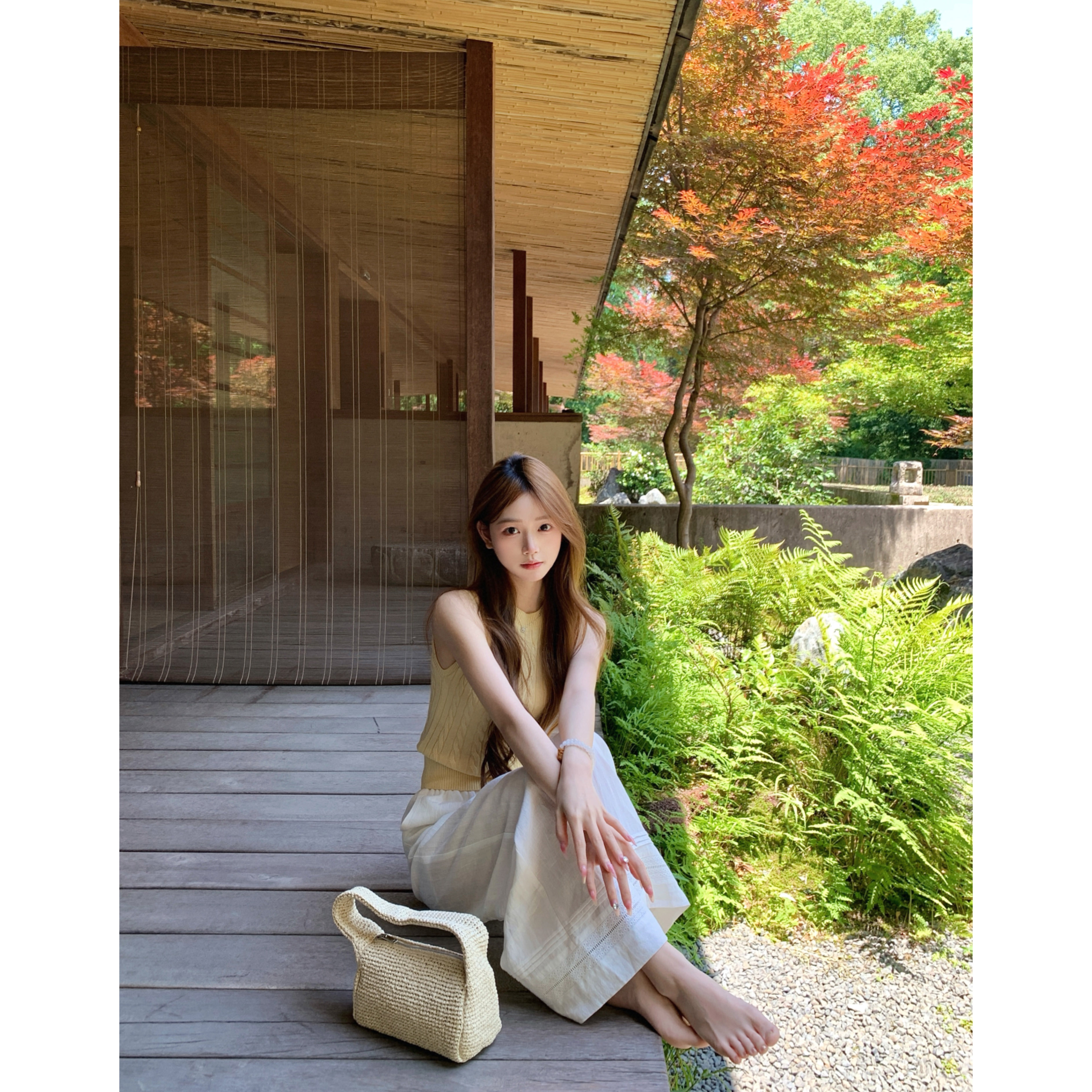BBen 淡颜系少女复古麻花薄针织上衣2025年夏季新款法式纯欲小衫