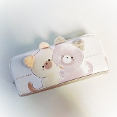 新款 皮质大开口日系99CREAT可爱猫咪笔袋学生大容量少女文具盒