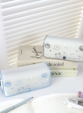 日系99creat小众设计质感硅胶翻盖笔袋大容量可爱卡通ins文具盒