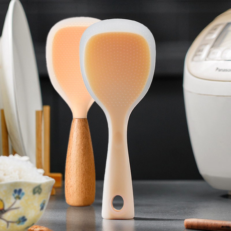 创意可立式硅胶不伤锅米饭铲子