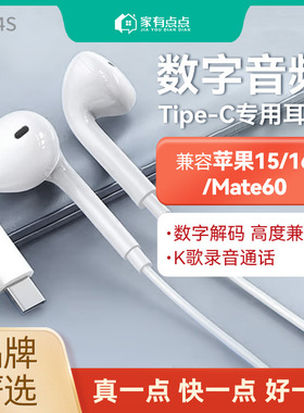 家有点点美团系列通用Mate60数字音频Type-c半入耳有线耳机/MT34S