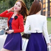 披肩潮 女修身 新款 春秋装 开衫 韩版 外套时尚 小西装 百搭短装 长袖