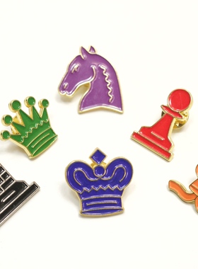 1Chess国际象棋徽章胸章纪念章俱乐部比赛活动创意奖品礼品包邮