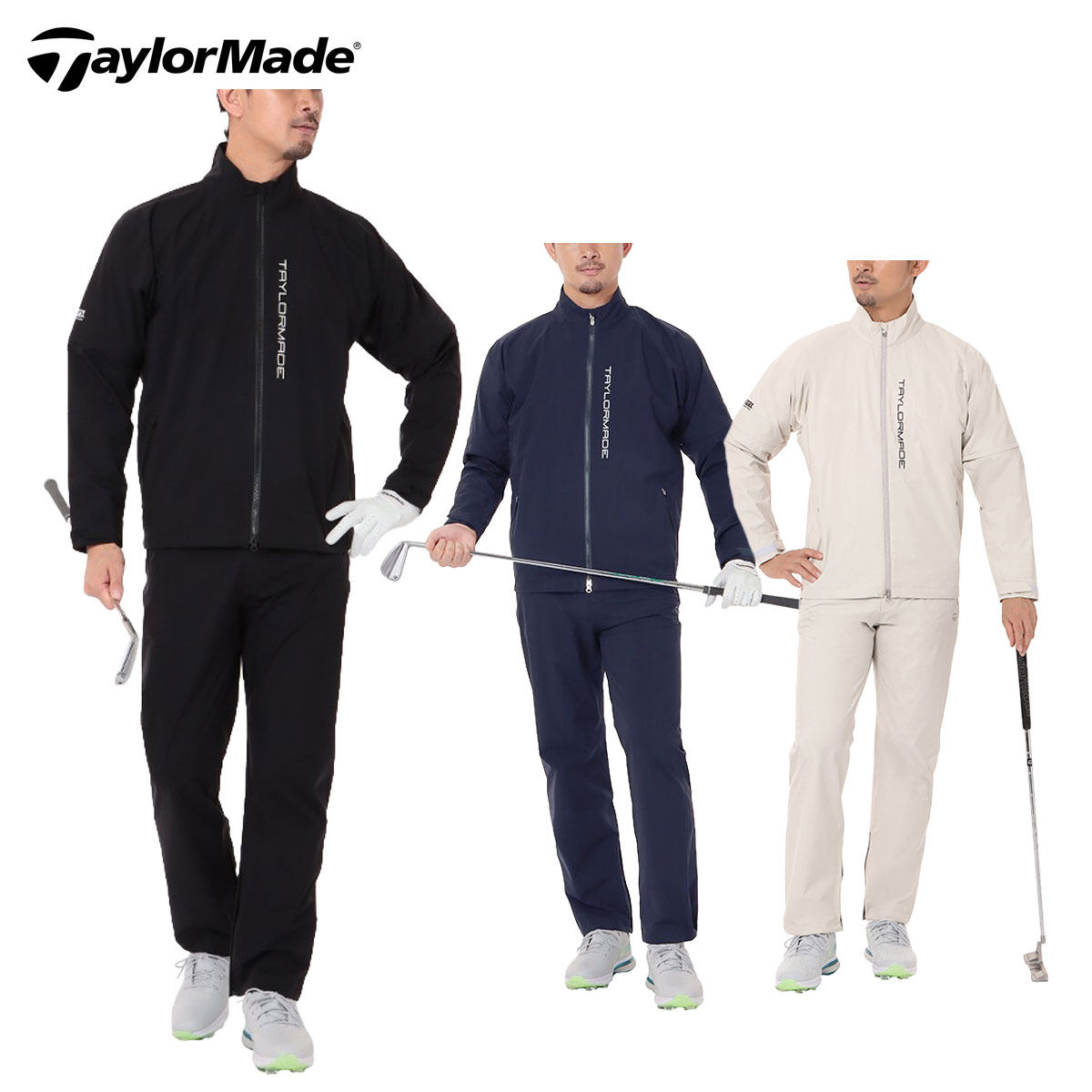 日本TaylorMade泰勒梅高尔夫服装男士防风长袖裤子雨衣套装TL439