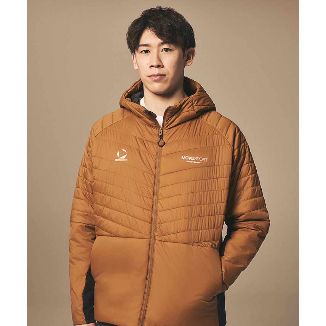 movesport休闲连帽中棉夹克防风