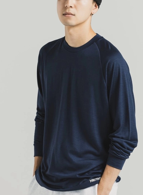 日本代购marmot土拨鼠25秋羊毛速干圆领长袖T恤男女MTFW25ULS074