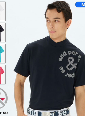 日本and per se高尔夫男装25夏速干防晒半高领短袖T恤男AMS9565V9