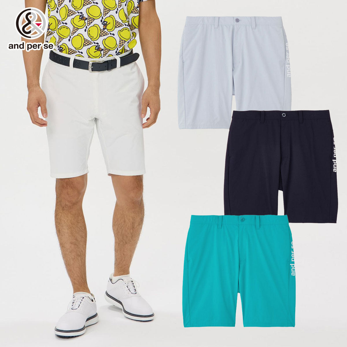 日本and per se高尔夫男装26春夏防晒弹性凉感golf短裤AMS5506E4
