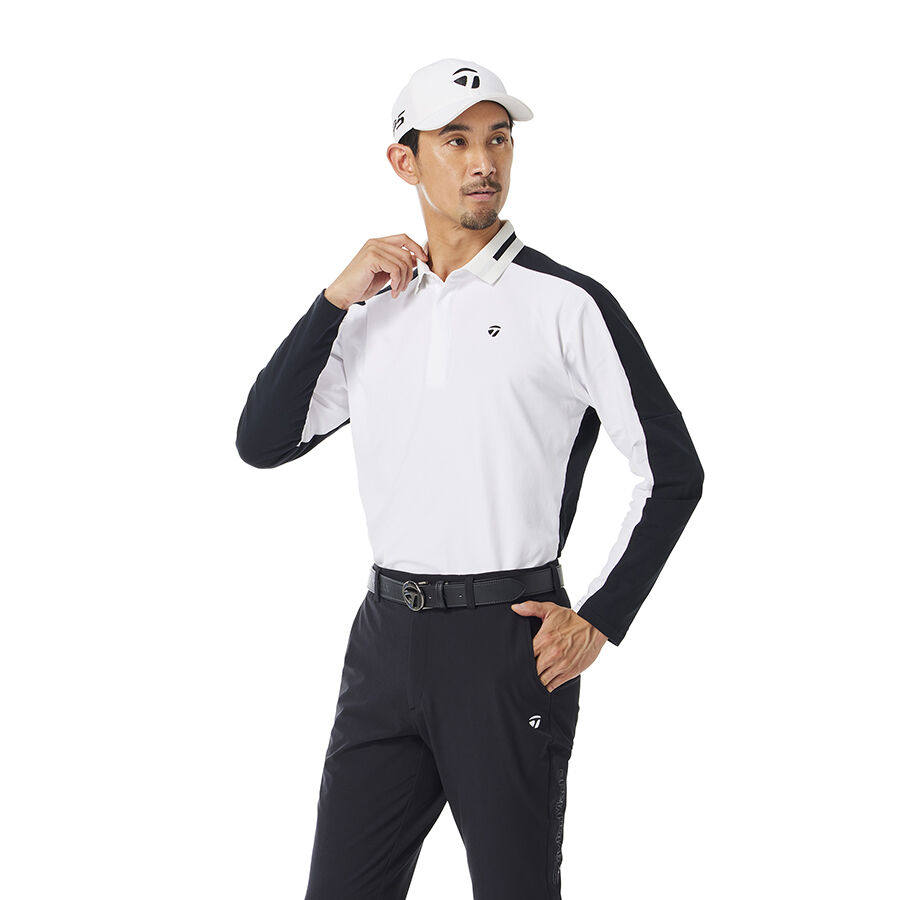 日本TaylorMade泰勒梅高尔夫男装25秋速干长袖POLO衫T恤男白UN996