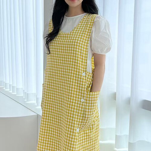 外贸出口日韩宽松围裙厨房烘焙花艺奶茶咖啡师幼儿园托育工作服