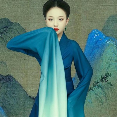 新选只此青绿舞蹈服儿童孟庆旸同款春晚J千里江山图古典演出服拍