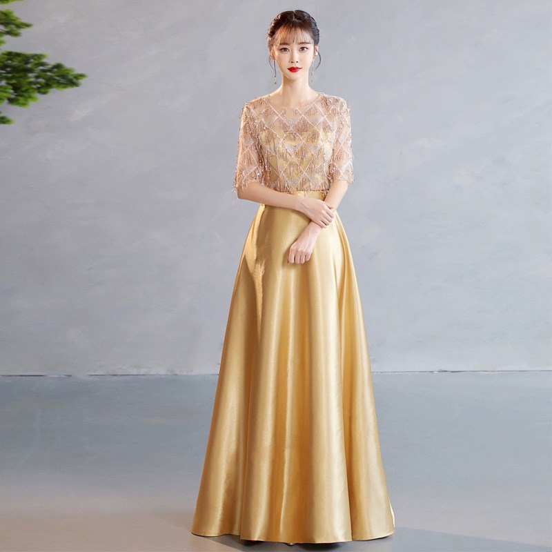 新选变色双面合唱礼服红r歌大合唱比赛演出服长裙可变装晚礼服团