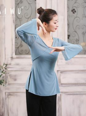 精选柏屋舞蹈服h网纱上衣女夏成人基训身韵纱衣古典舞练功服12112