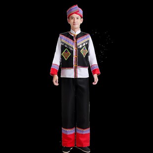 新选新款成人男士仫佬族服装少数民族舞蹈表演三月U三演出服么佬